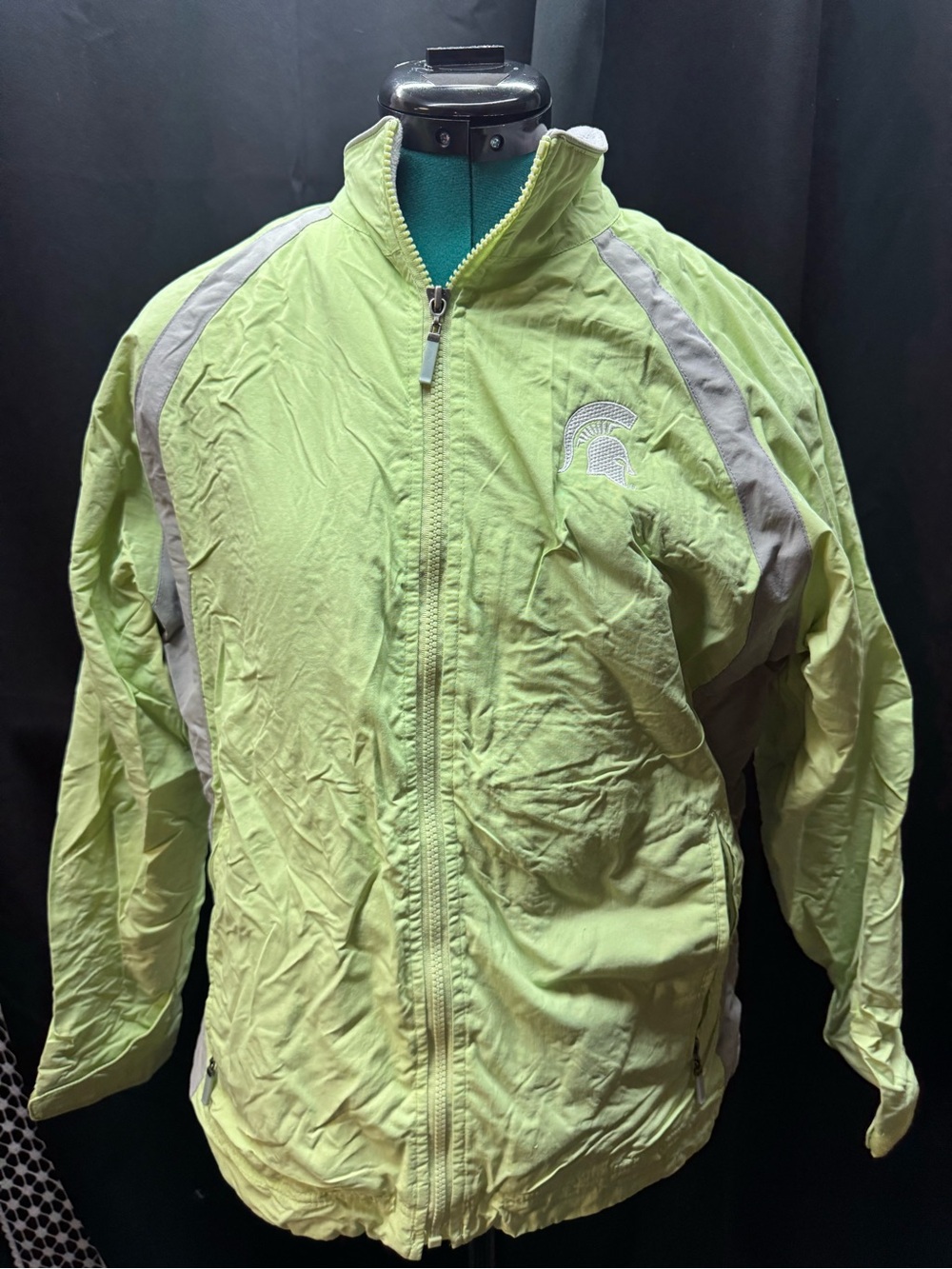 MSU Light Lime Green Reflective Zip-Up Jacket